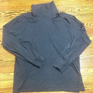 Men's Charcoal Striped Turtleneck Sweater